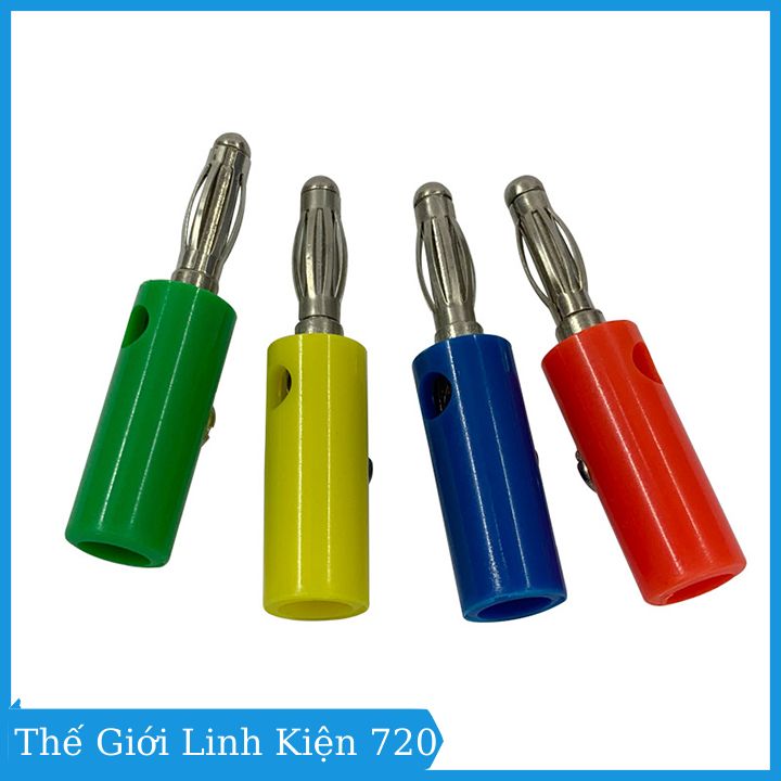Đầu jack bắp chuối đực 4mm cao cấp nhiều màu (1 cái) tùy chọn