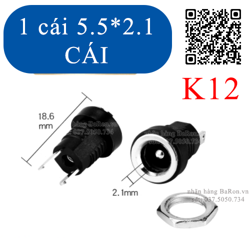 Jack cắm nguồn DC 5.5x2.1 Jack đực 5.5x2.5 (nhiều loại)