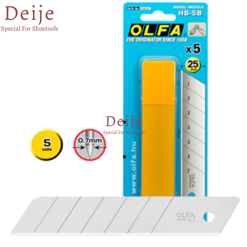 Lưỡi dao Nhật Bản OLFA HB-5B (hộp 5 lưỡi bạc 25mm)