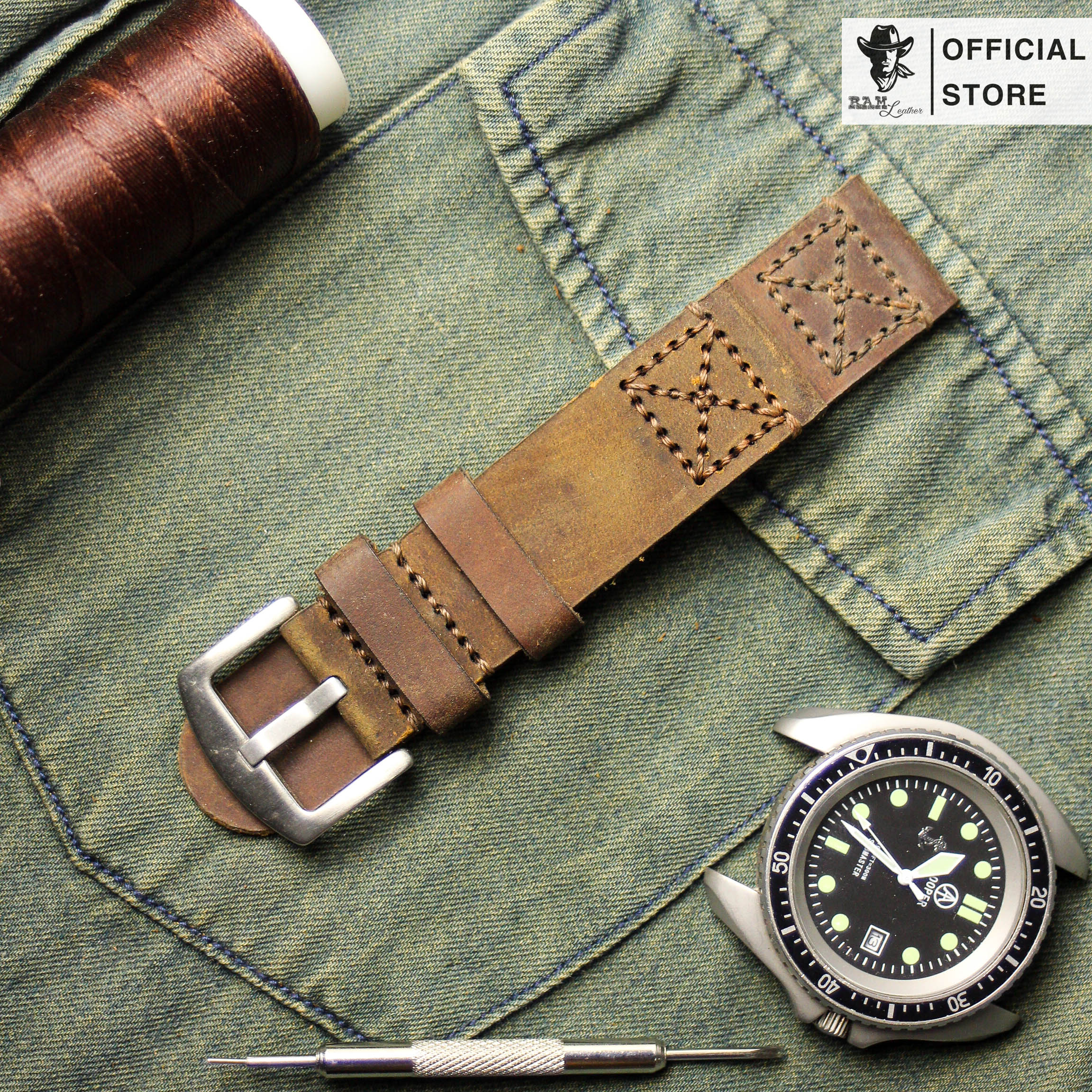 WATCH STRAPS DOUBLE COW LEATHER REAL