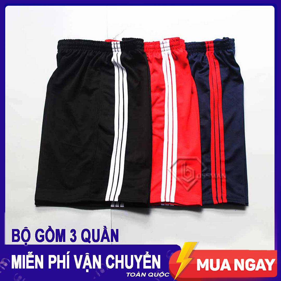 [HCM]COMBO 3 QUẦN ĐÙI THUN NAM 3 LINE CHẤT LIỆU THUN THỂ THAO CO GIÃN TỐT MẶC TẬP GYM TẬP THỂ DỤC Ở NHÀ ĐI CHƠI