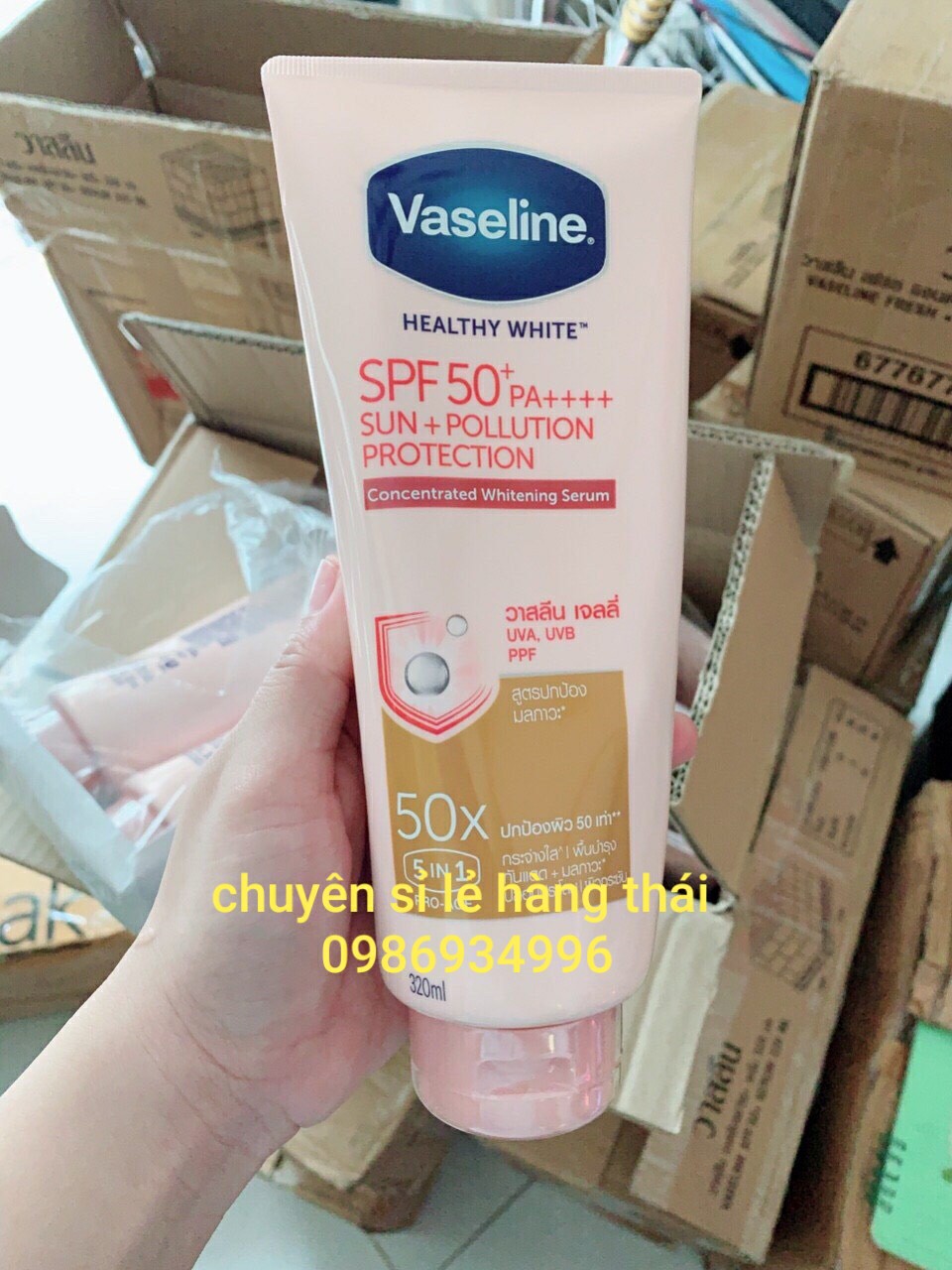 Dưỡng Thể Chống Nắng Vaseline 50X Thái Lan 320ml