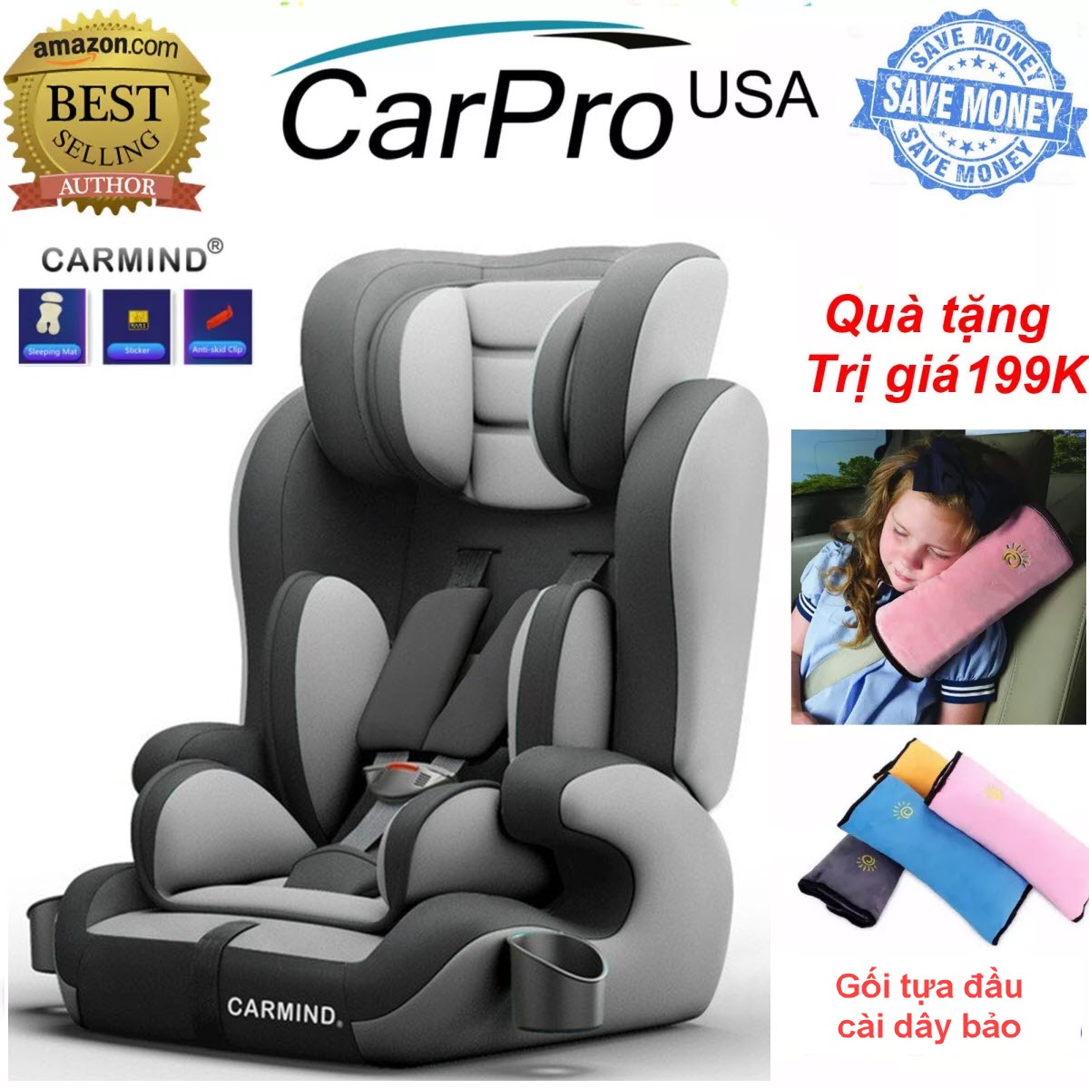 Quà Tặng Trị Giá 199K - Ghế ngồi ô tô cho bé , ghế ngồi phụ dày đa năng trên xe hơi an toàn cho bé Ghế ngồi trên ô tô cho bé từ 9 tháng đến 12 tuổi (Từ 9-36Kg) CARMIND Ghế ô tô cho bé an toàn chắc chắn CarMind hạng Thương Gia Business Class