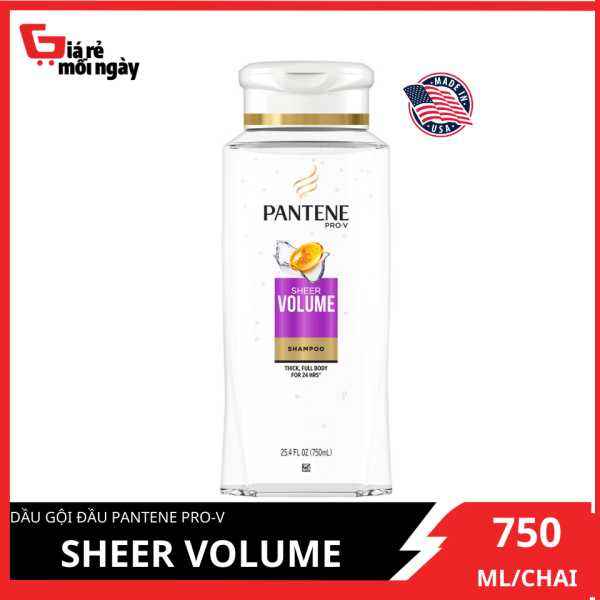 [Made In USA]Dầu gội Pantene Pro-V Sheer Volume sạch da đầu và tóc Chai 750ml