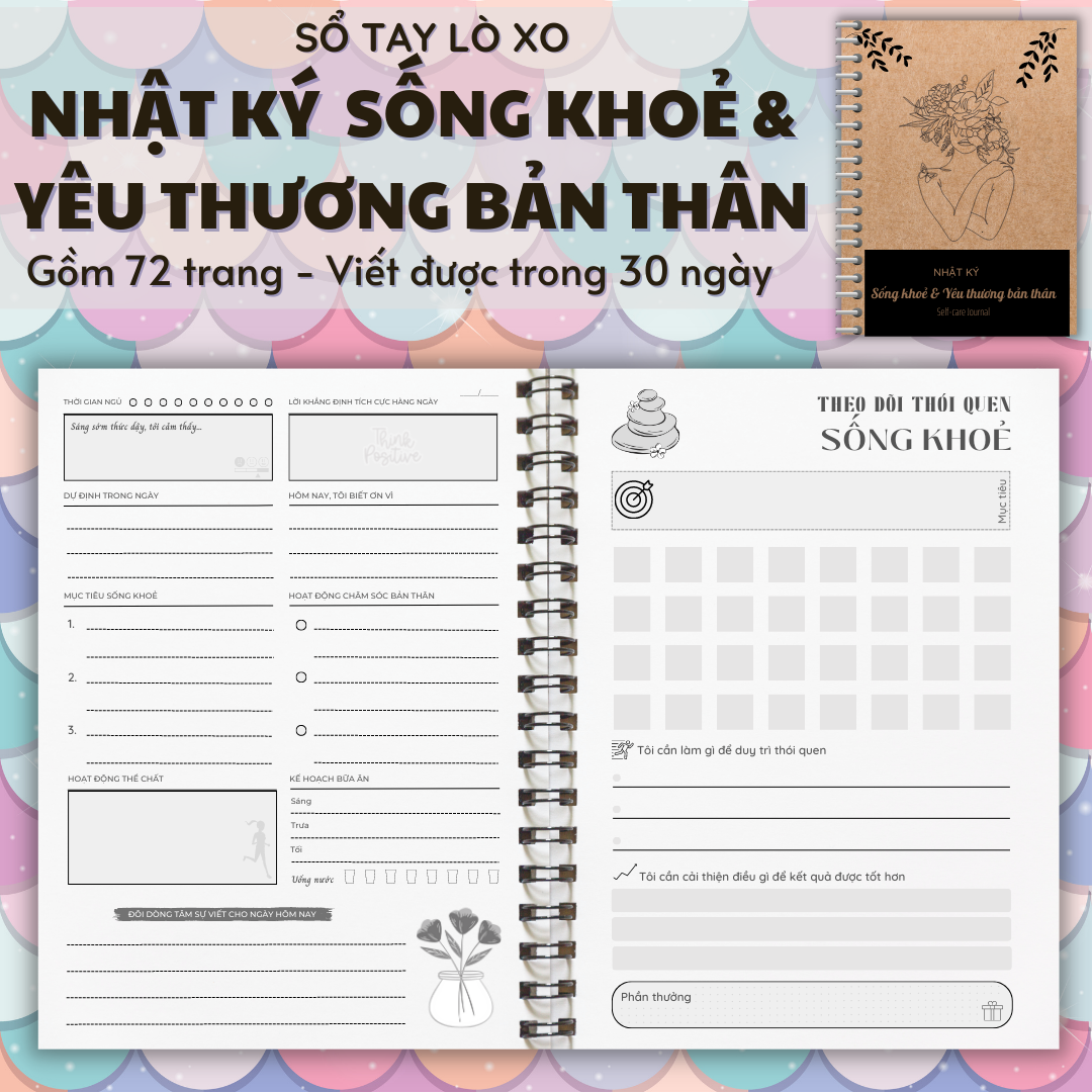 🌈[Sổ tay Nhật ký Yêu thương bản thân - Self-care planner] Sổ tay kế hoạch cuộc đời, phát triển bản thân