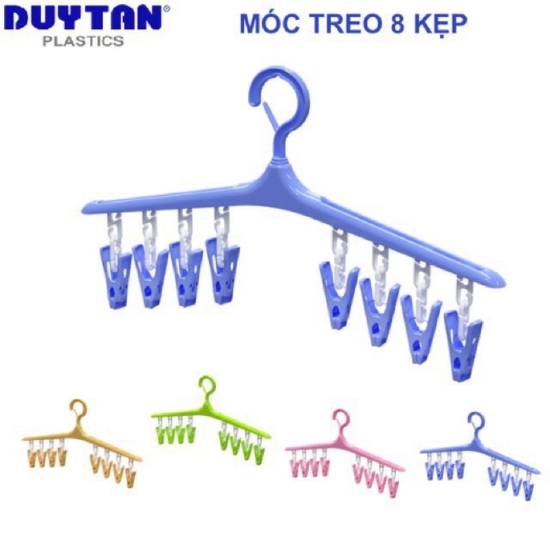 [Chính hãng] Móc phơi quần áo 8 kẹp nhựa Duy Tân