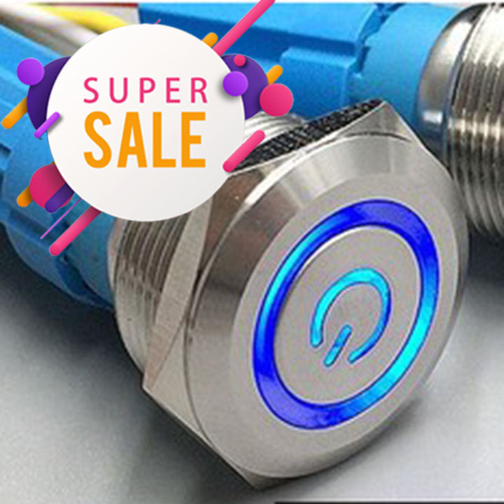 Công tắc Led - Công tắc nhiều chức năng tắt bật nhấn nhả có đèn phát sáng- công tắc xe máy