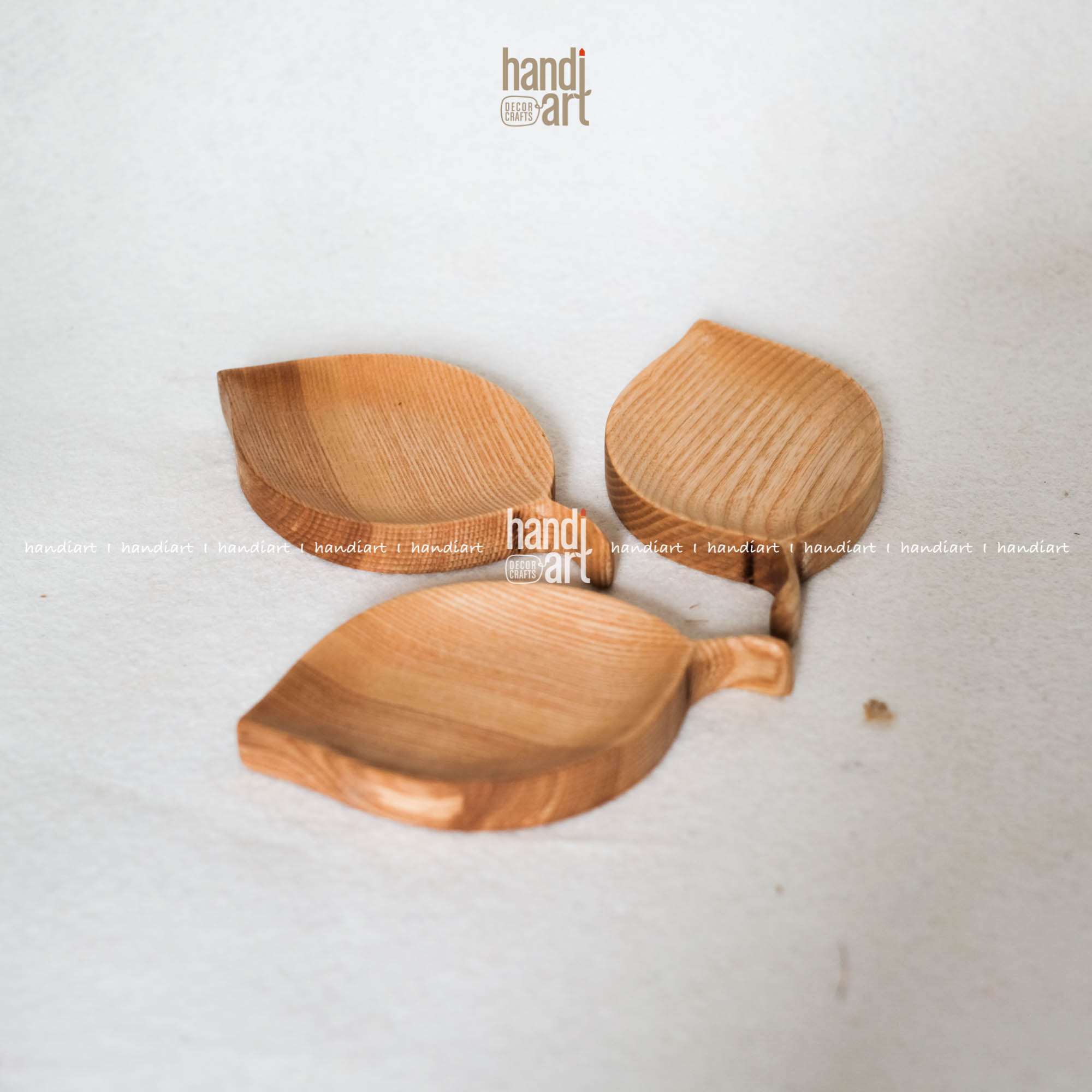 Combo 3 Khay gỗ chiếc lá, Khay gỗ gia vị (16x10cm)