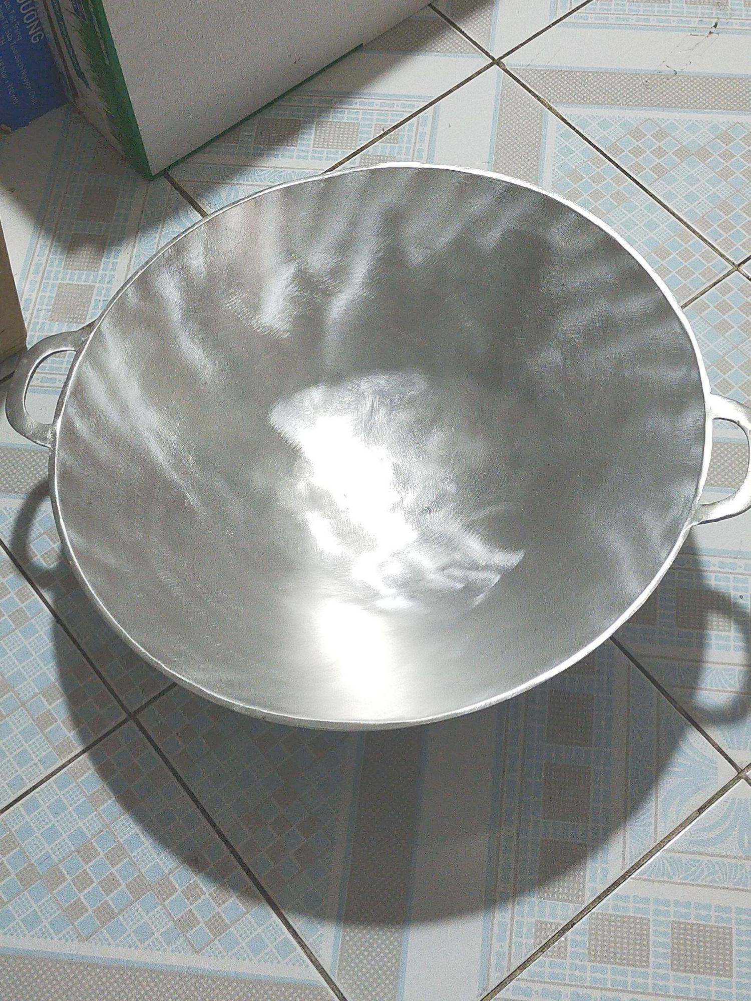 chảo gang đít vũng dk47cm đã mài bóng