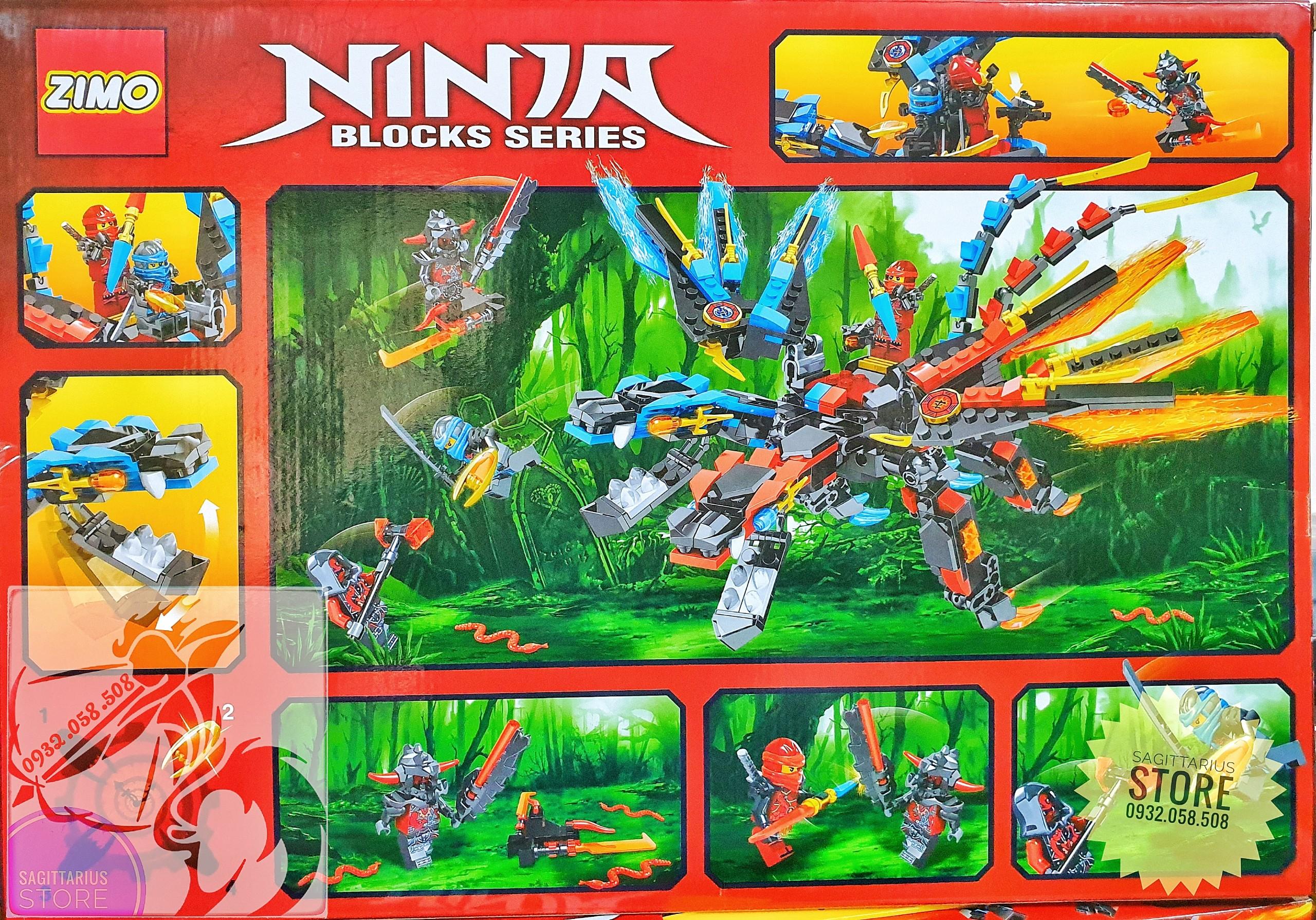[HCM]Bộ Lego Zimo Lắp Ráp Robot Ninja Rồng 2 Đầu ( 430 Mảnh )