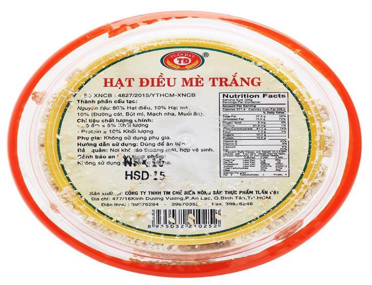 Hạt Điều Phủ Mè Trắng 150g