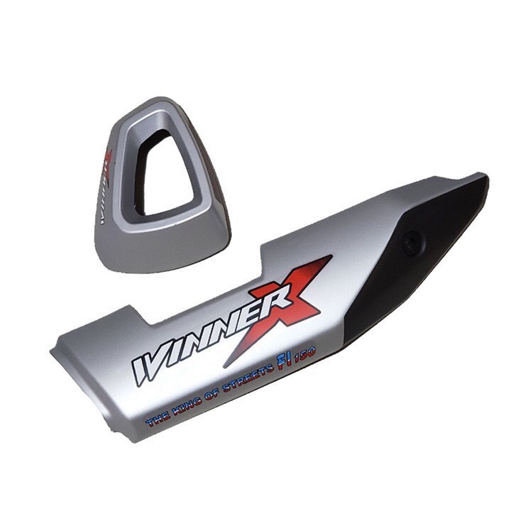 Bộ ốp pô và chụp pô xe winner x - sơn bạc mờ