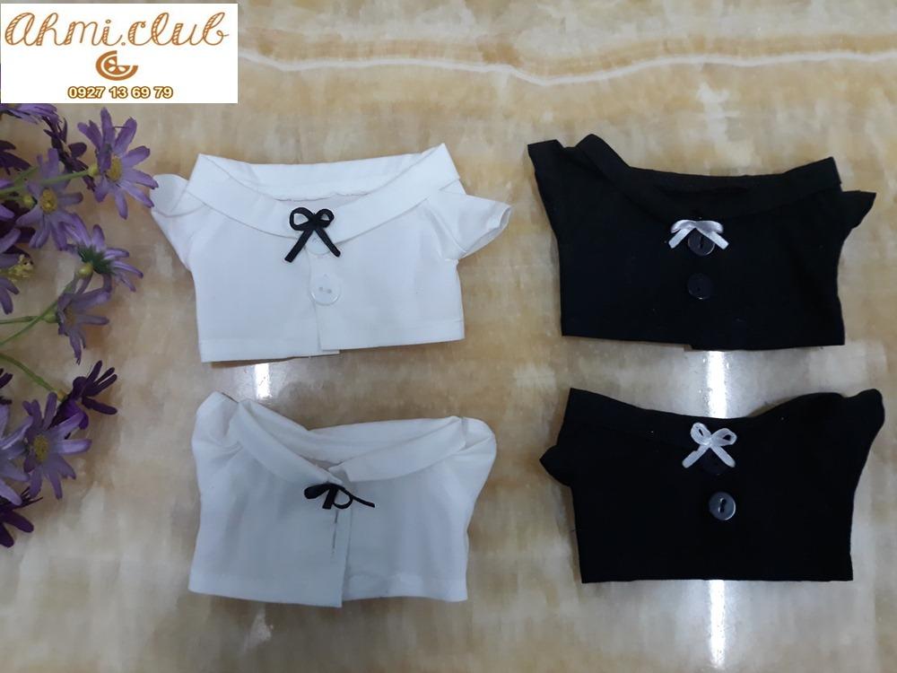 Outfit doll 23 - 25 kpop áo sơ mi đen - trắng