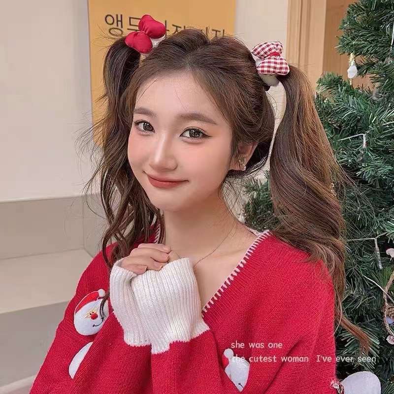 Set of 2 Cute Red Bow Hair Clips