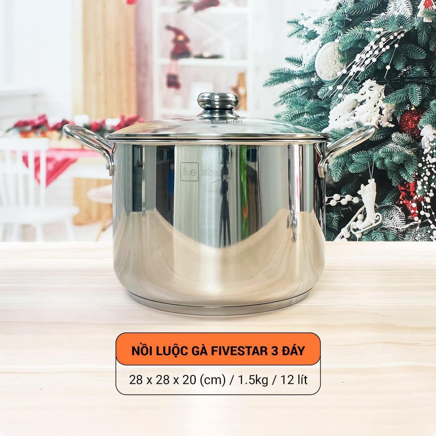 Nồi luộc gà 3 đáy fivestar 28cm