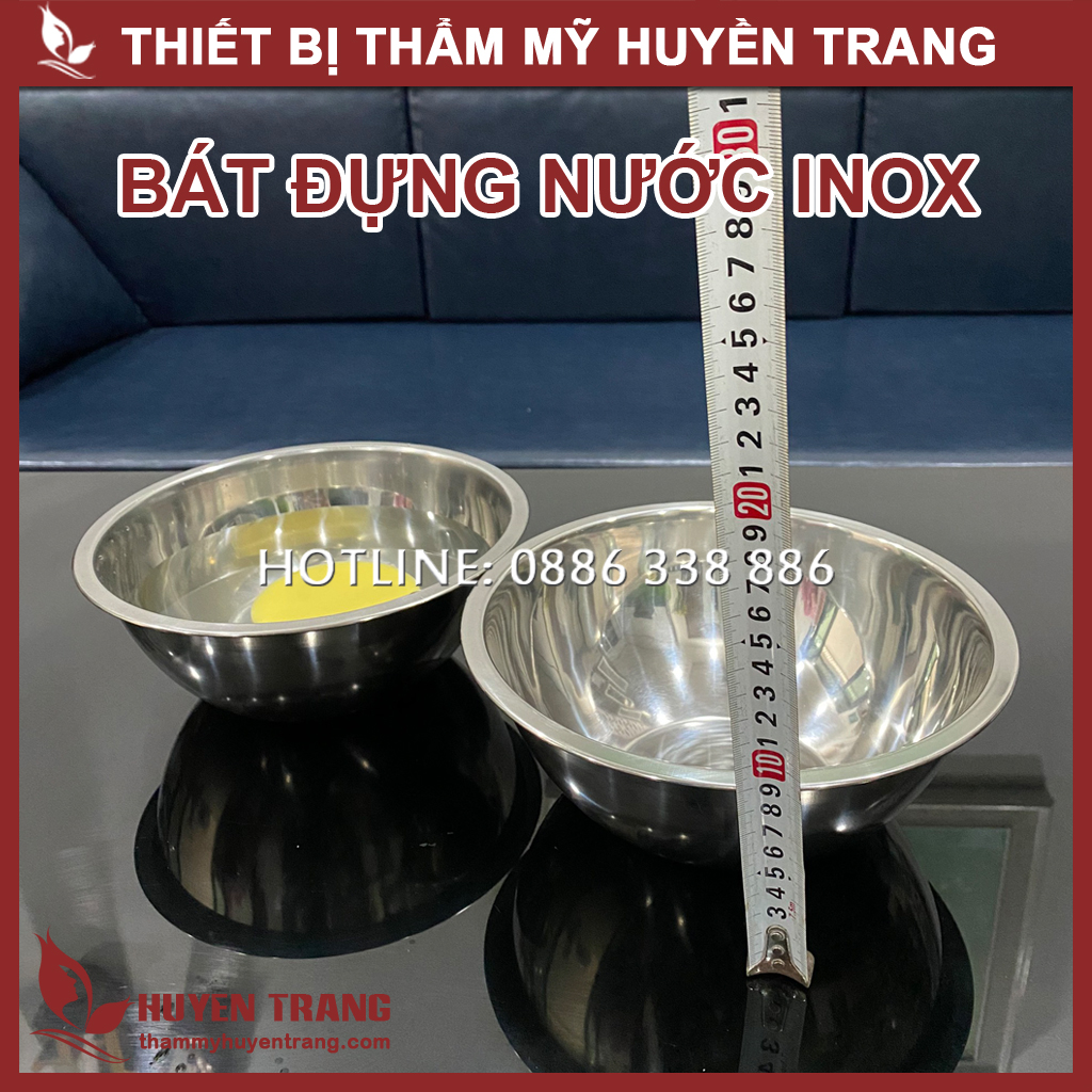 Bát Đựng Nước Cho Spa Inox 304 Miệng Rộng 22cm