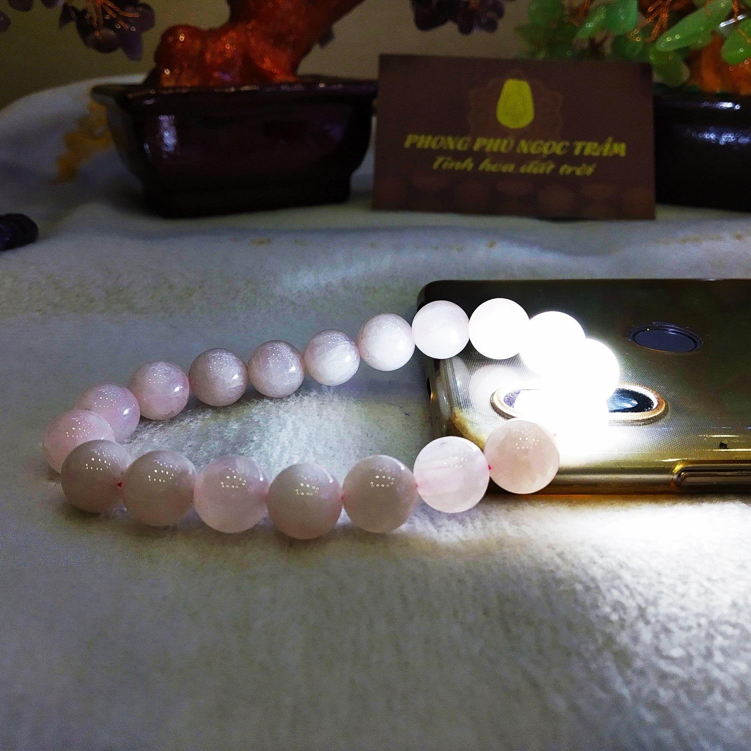 Vòng phong thủy - Vòng đá thạch anh hồng 10ly