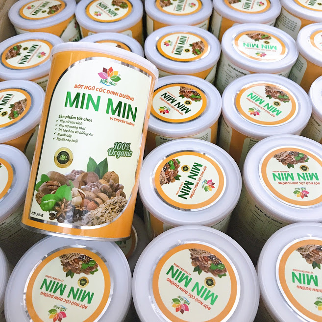 Chính hãng Bột ngũ cốc dinh dưỡng lợi sữa Min Min 500gr