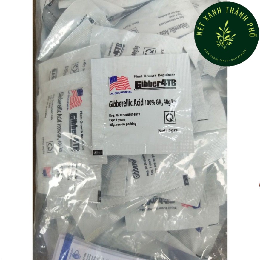 [GIAO HÀNG 2 GIỜ] Phân Bón Lá Gibber 4TB GA3 - Gibberellic Acid 100%