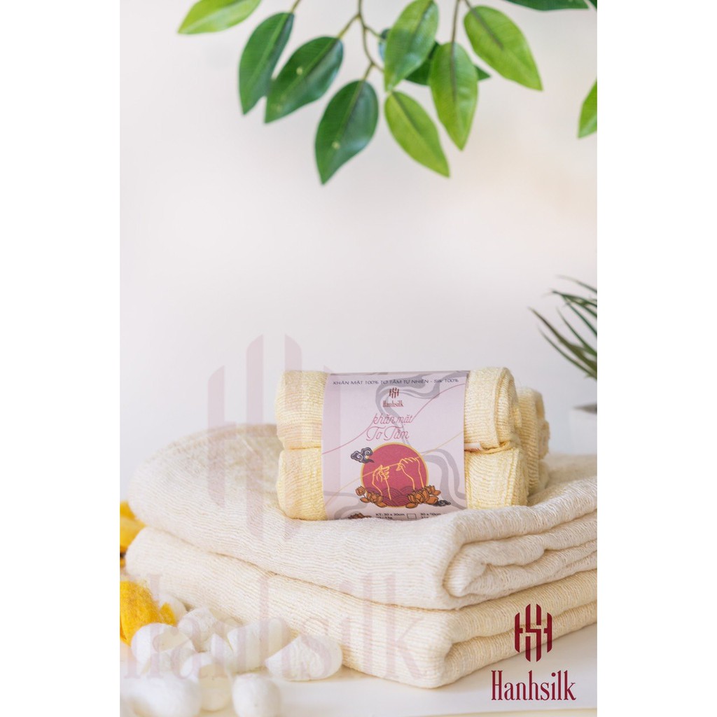 Khăn mặt 100% tơ tằm Hạnh Silk