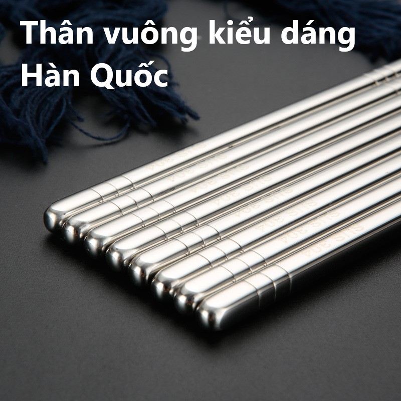 [ Bộ 5 đôi ] Đũa Inox 304 cao cấp - Inox cao cấp HT