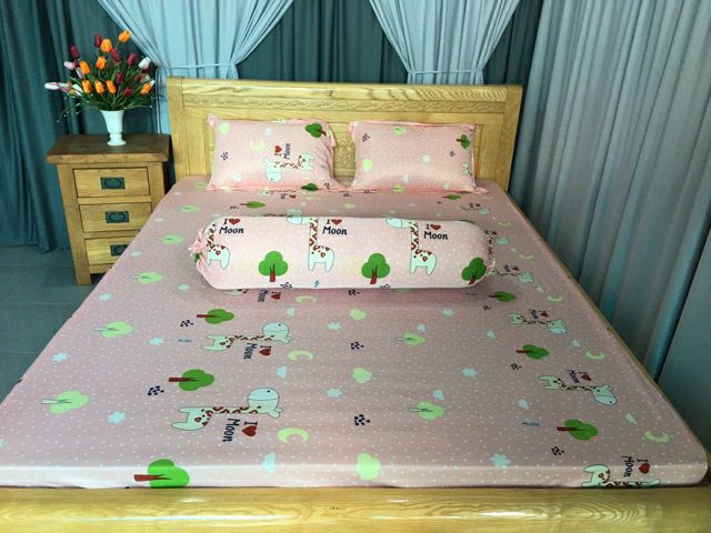 trọn bộ ga thun lạnh hàng quốc 1m8x2m