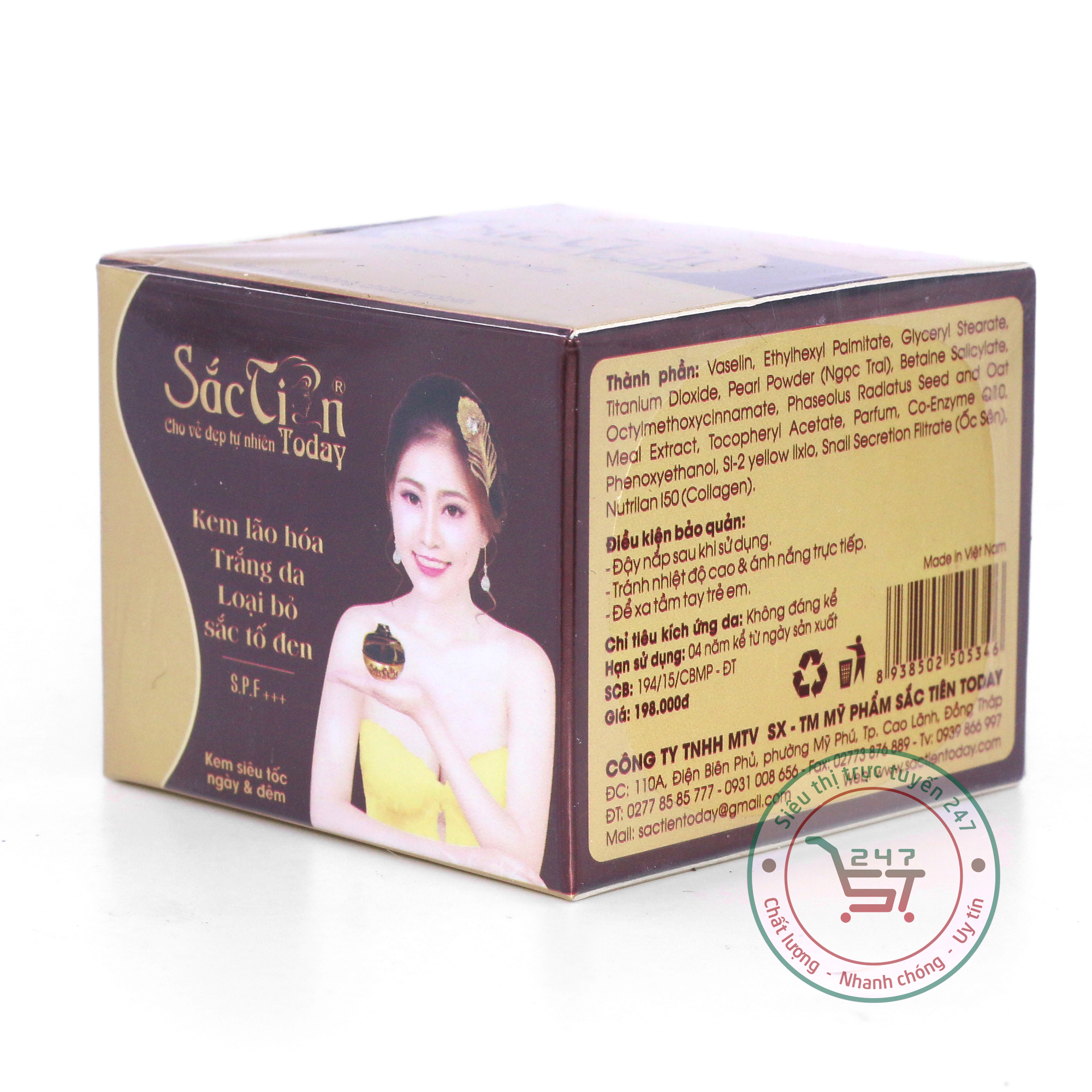 Kem dưỡng Trắng da mặt ngừa Lão hóa Loại bỏ sắc tố đen Sắc Tiên (Nâu-vàng)