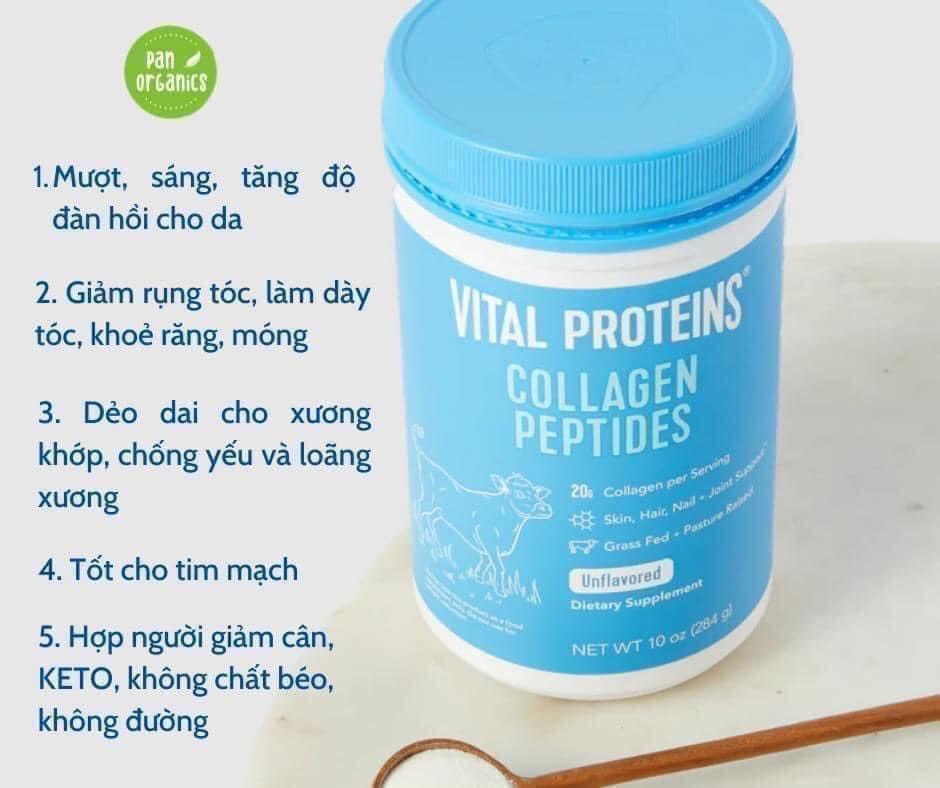 Collagen thủy phân Vital Proteins Collagen Peptides Unflavored 680gr ( date 10/2028 )