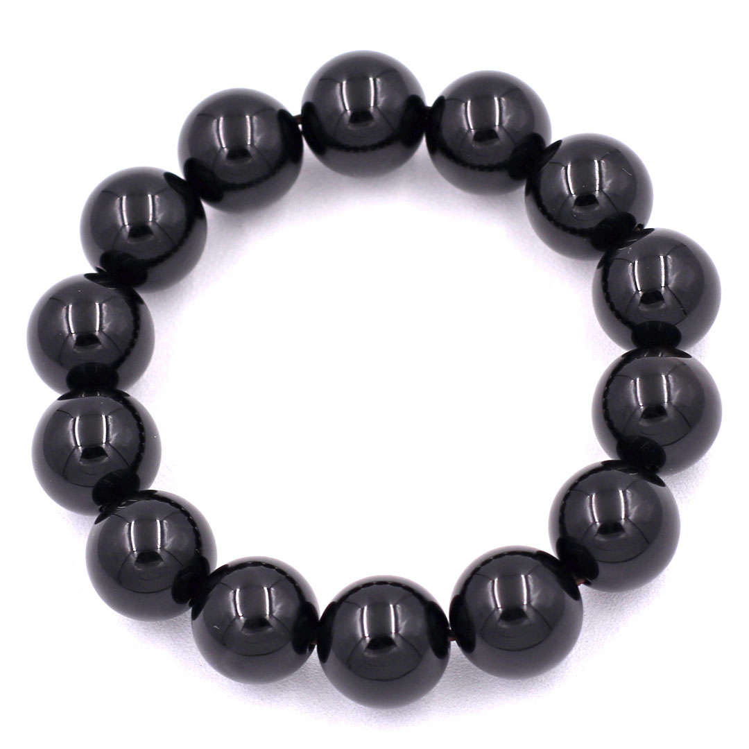 Beads hand string stone quartz Black 14 Cup 14 beads