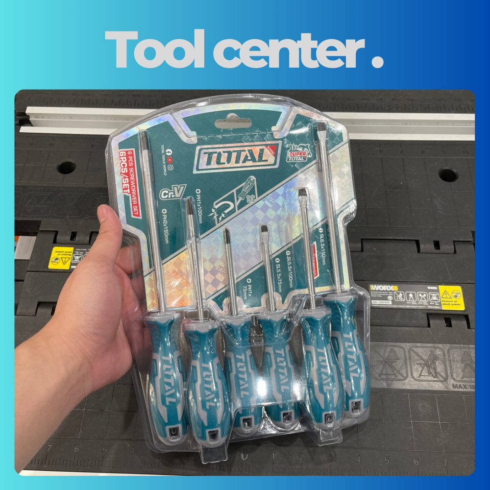 Bộ 6 tua vít cán nhựa total - hàng chính hãng - tht250606
