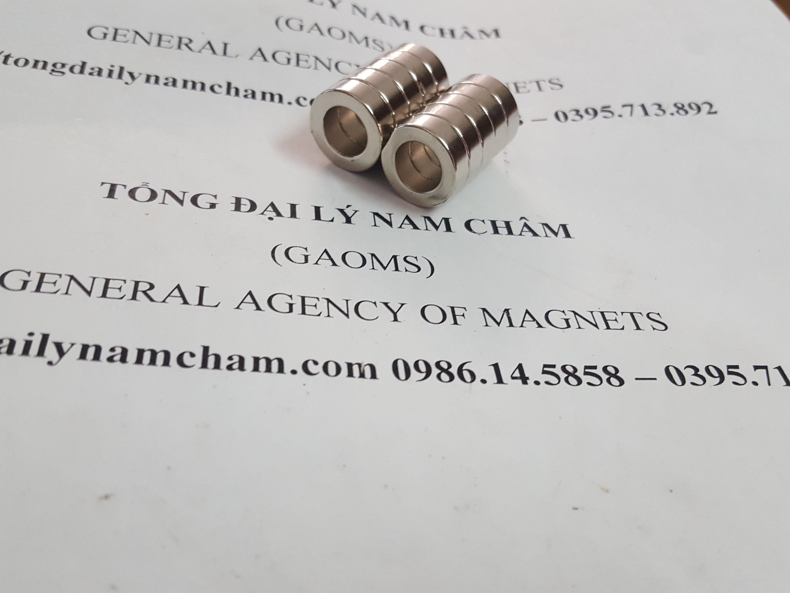 5 viên nam châm hình nhẫn 15x5 lỗ 9mm