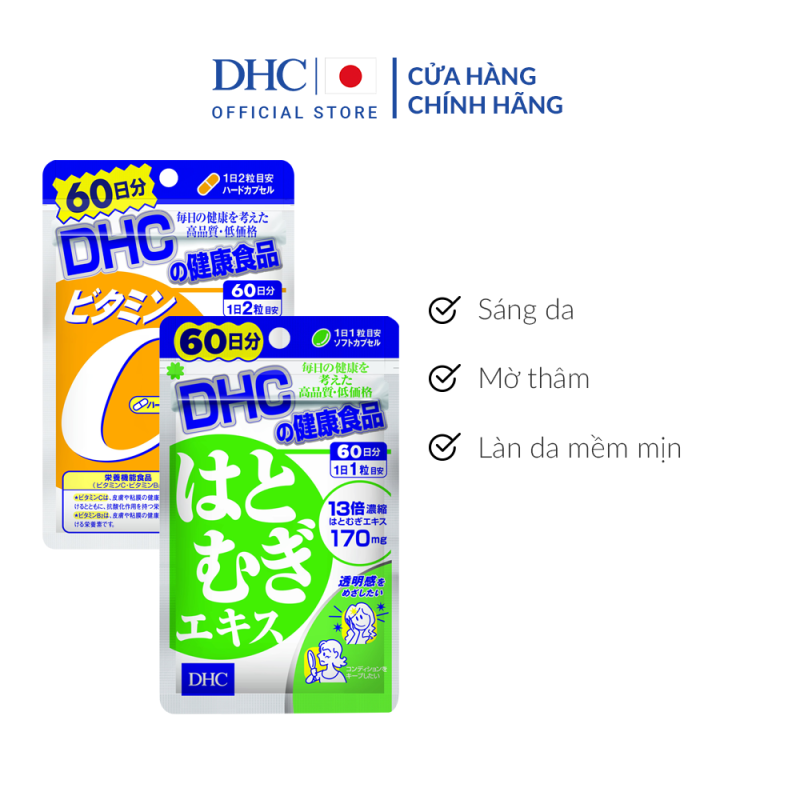 Combo Viên uống DHC Sáng da - Mờ thâm 60 Ngày (Adlay & VitaminC)