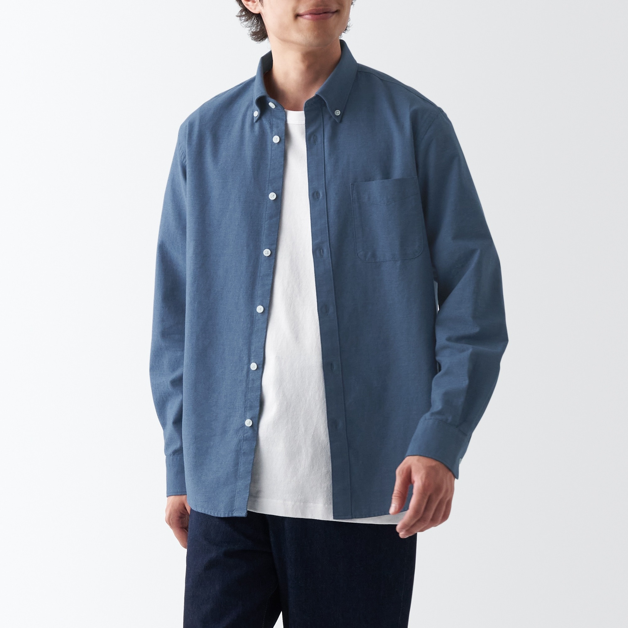 Áo Sơ Mi Oxford Cổ Cài Nút MUJI