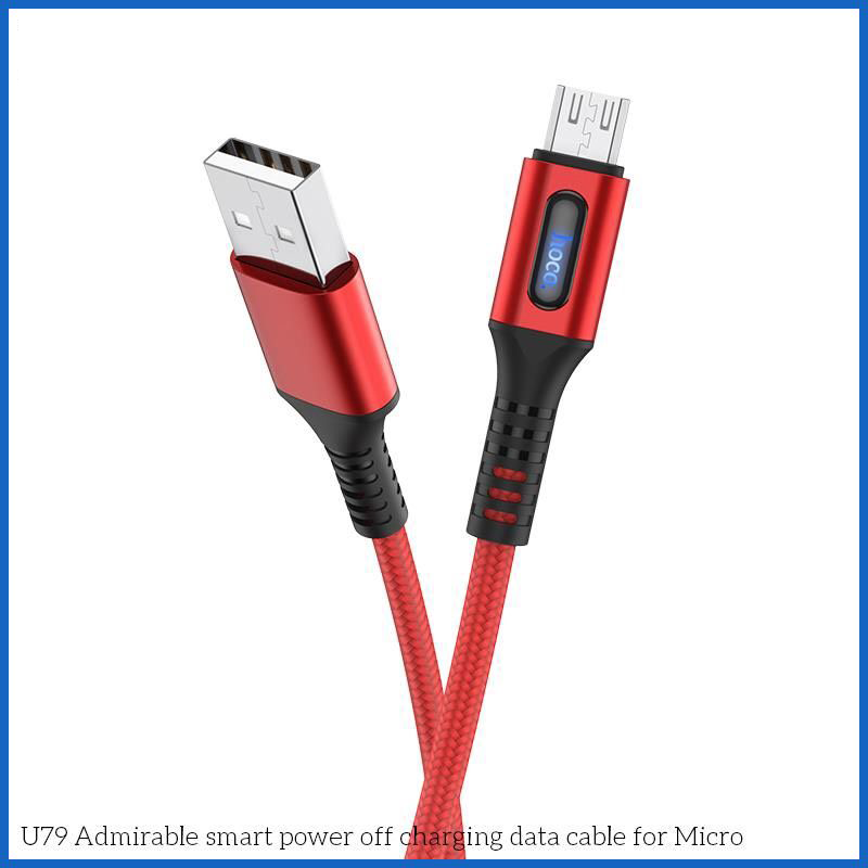Dây sạc nhanh và tự ngắt Hoco U79 Lightning - micro usb - type C Dài 1.2M