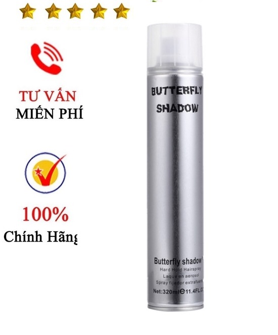 Gôm xịt tóc Butterfly Shadow tạo kiểu 600ml, 320ml, 150ml