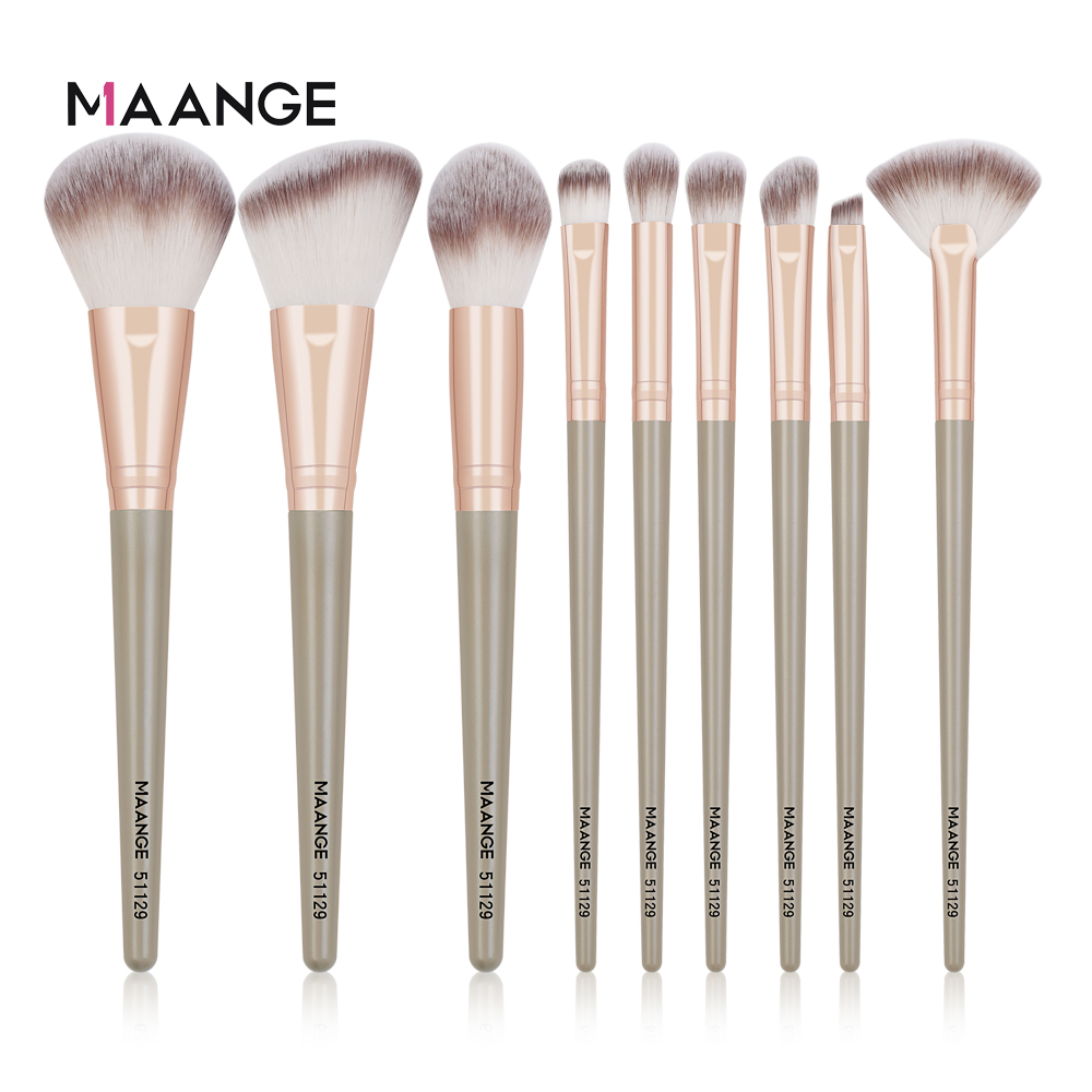 MAANGE Bộ 9 Sản Phẩm Cọ Trang Điểm Đa Năng Cọ Đánh Phấn Nền Dạng Lỏng Phấn Mắt