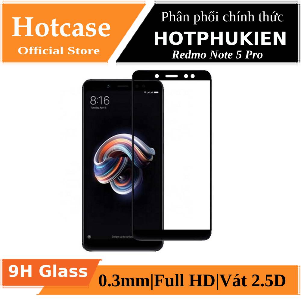 Miếng dán kính cường lực full màn hình 111D cho Xiaomi Redmi Note 5 / 5 Pro hiệu HOTCASE (siêu mỏng chỉ 0.3mm, độ trong tuyệt đối, bo cong bảo vệ viền, độ cứng 9H) - Phân phối bởi Hotphukien