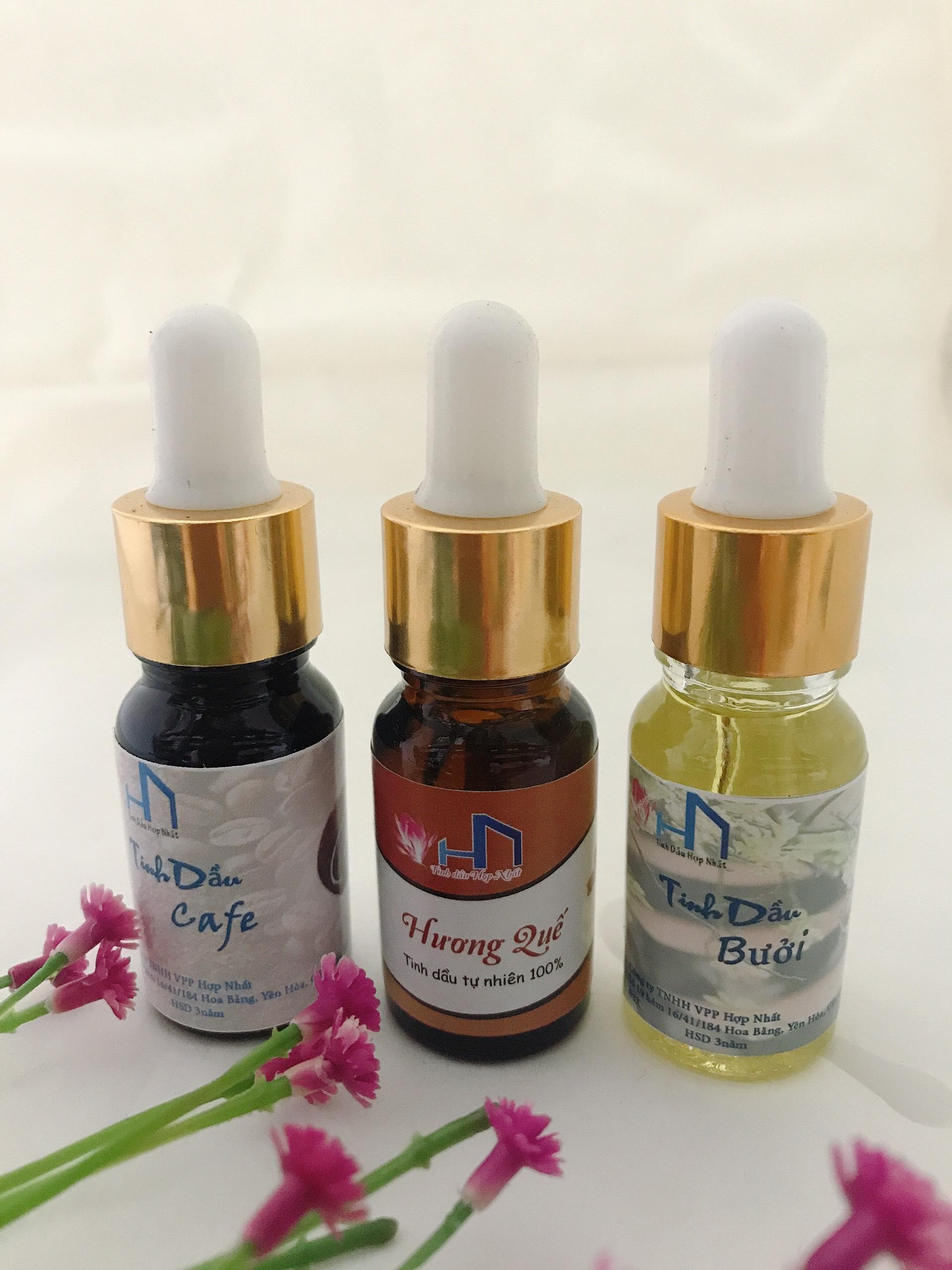 Combo 3 lọ tinh dầu thơm cafe - quế - bưởi lọ 10ml