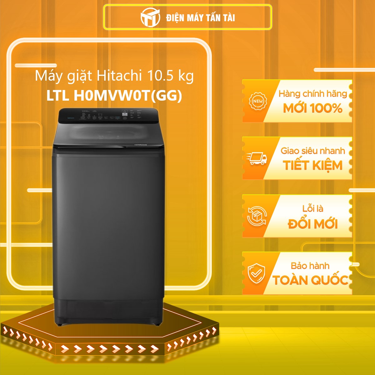 LTL H0MVW0T(GG) - Máy giặt Hitachi 10.5 kg LTL H0MVW0T(GG) - [HCM] [Trả Góp] - GIAO HÀNG TOÀN QUỐC -