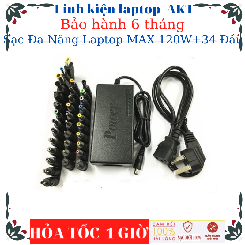 Bộ sạc laptop đa năng max 120w + 34 đầu - sạc laptop đa năng 34 đầu dành cho các loại laptop