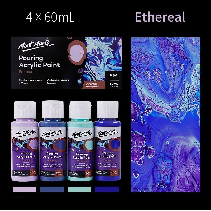 [Tổng hợp ] Bộ Màu Đổ Pouring Acrylic Mont Marte - Set 4x60ml [ Sugi Art Shop ]