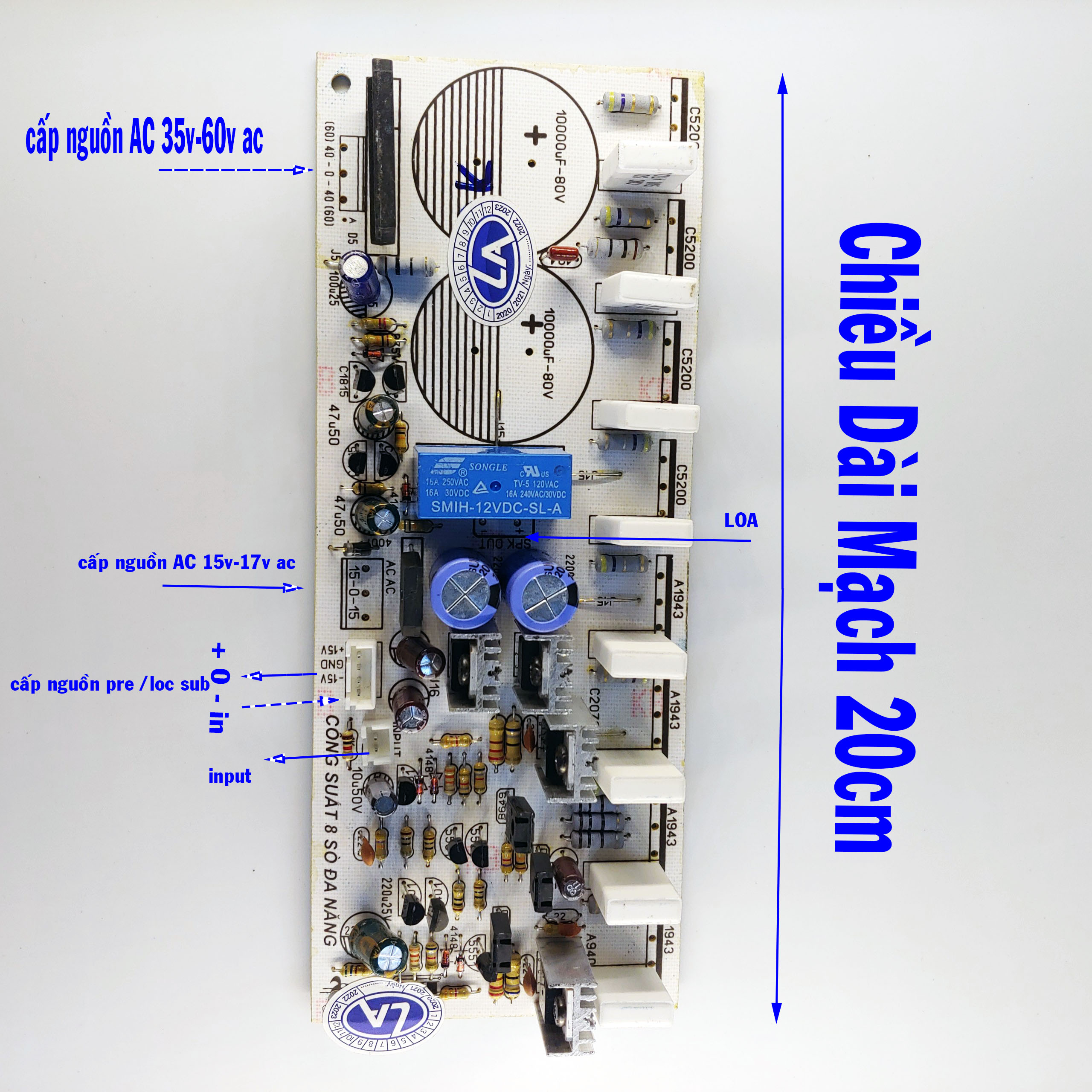 Mạch 8 Sò Liền Nguồn Công Suất Cao
