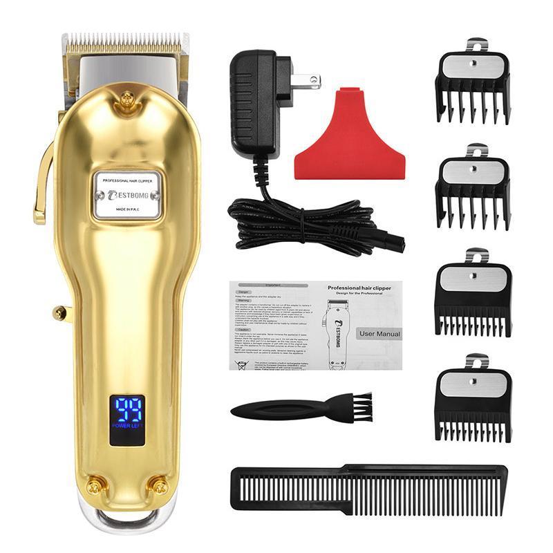 Tông đơ cắt tóc cho salon BESTBOMG pin 2500aMh thời gian sử dụng 5h,có 4 cữ 1,5 va 4,5mm nhập khẩu