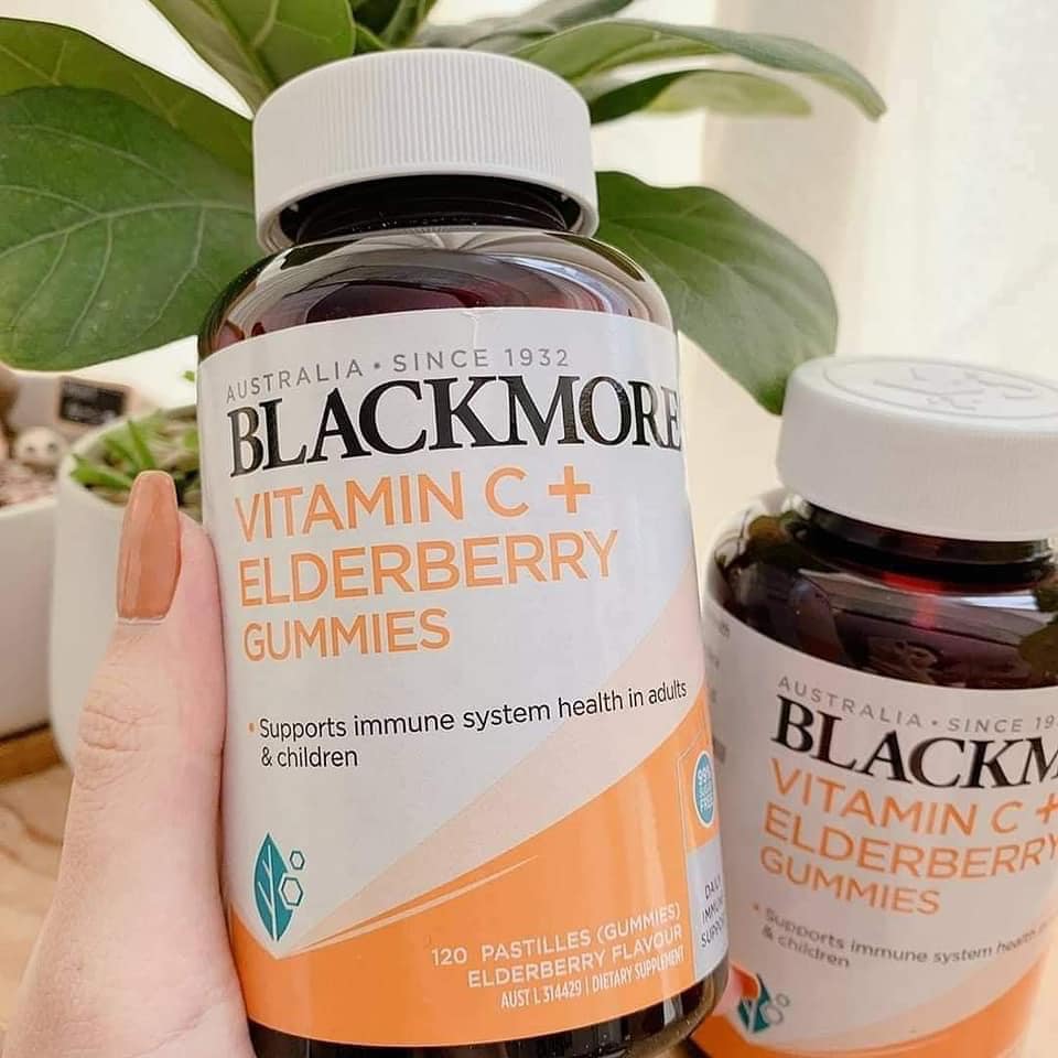Blackmores Vitamin C Elderberry 120 Gummy kẹo gum mềm bổ sung vitamin C