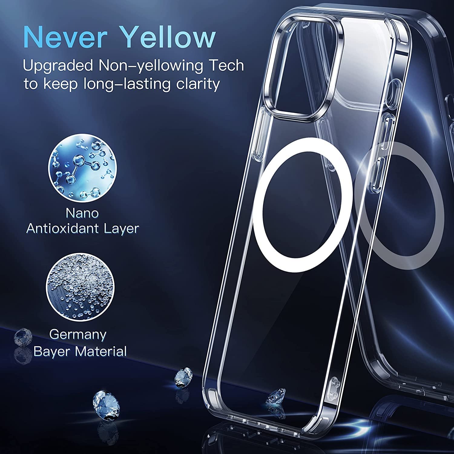 Ốp lưng Magsafe chống sốc Hỗ trợ sạc không dây for iPhone 14 13 12 11 Pro Max XR, Ốp IP từ tính trong suốt Magnetic Case