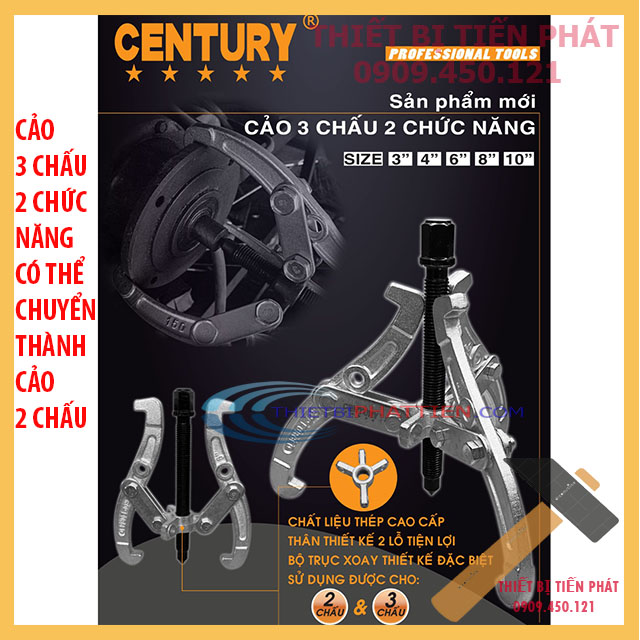 Cảo 3 chấu cao cấp century chuyển được từ cảo 3 chấu sang cảo 2 chấu tiện lợi
