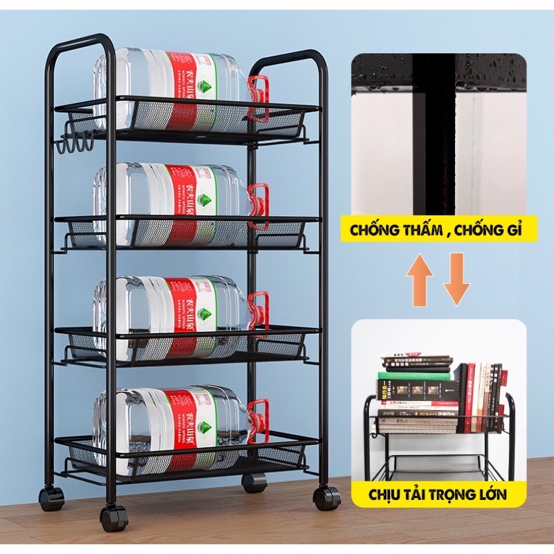 4-Tier Spa Cart with Mesh Tray