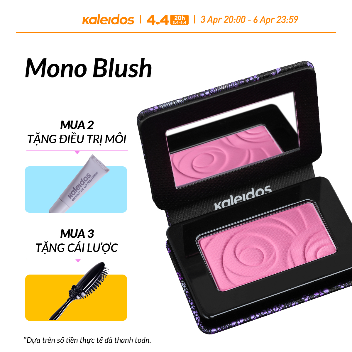Phấn má Kaleidos,Mono Blushes Soft-Matte Finish Face Blusher 5g