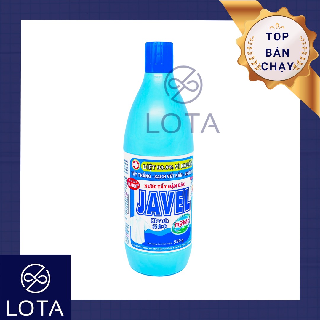 THUỐC TẨY QUẦN ÁO JAVEL MỸ HẢO CHAI 550G ĐẬM ĐẶC, nước tẩy trắng vải, dung dịch vệ sinh bề mặt sàn nhà lavabo bồn cầu bồn rửa chén phòng tắm nhà bếp, nước tẩy nhựa, làm sạch các vết bẩn, hỗ trợ giặt giũ drap chăn màn