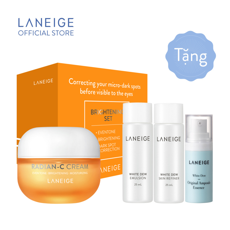 Kem dưỡng trắng da làm mờ đốm nâu Radian - C 30ml + Tặng Bộ dưỡng trắng da White Dew 3 items